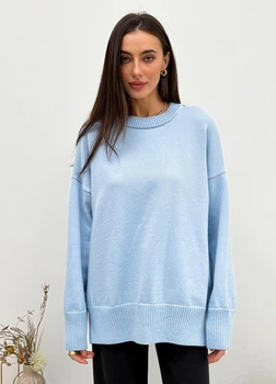 Джемпер ART KNIT Мия голубой, oversize 032221
