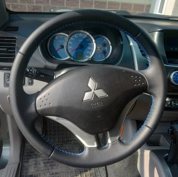 Чохол - обплетення на кермо з натуральної шкіри для Mitsubishi L200