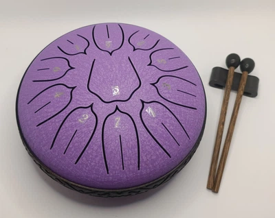 Глюкофон 11 нот 16 см фиолетовый tongue drum