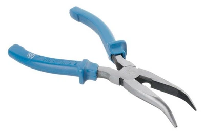 Щипці подовжені вигнуті Intertool 180 мм American type з покриттям Polished, сталь твердістю 45-55 HRC