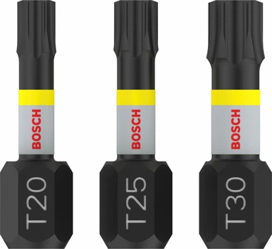 Набір біт Bosch PRO Torx Impact T20,Т25, Т30, 25 мм 3 шт (2608522479)
