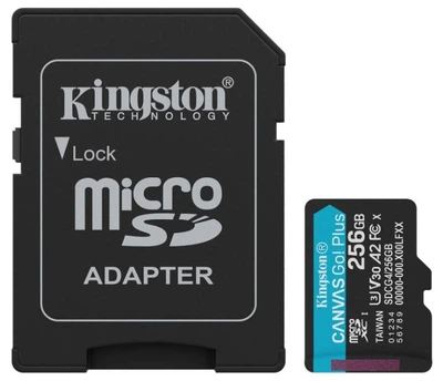 Карта пам'яті Kingston microSDXC 256GB UHS-I U3 V30 + SD-адаптер (SDCG4/256GB)