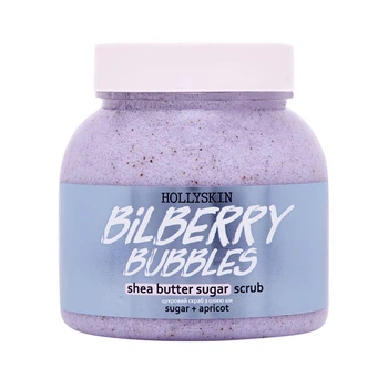 Сахарный скраб HollySkin для тела с маслом ши и перлитом Bilberry Bubbles 300 мл