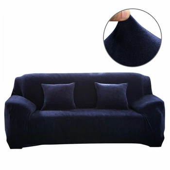 Захисний чохол на тримісний диван Diana Textile Plush Velvet, 190x230 см, Синій