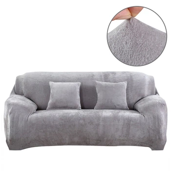 Захисний чохол на тримісний диван Diana Textile Plush Velvet, 190x230 см, Сірий