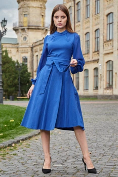 Жіноча сукня з рукавами із шифону LadyLike 48 Електрик (насичений синій) (ll2207320067425)