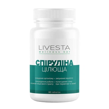 Дієтична добавка «Цілюща Спіруліна» LIVESTA, 60 таблеток