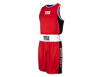 Форма для змагань (реверсивна) TITLE Boxing Stinger Reversible Amateur M червоний/синій (5375)