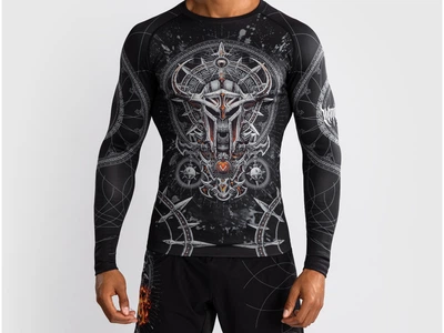 Рашгард VENUM Gladiator 5.0 Men's Long Sleeve L чорний/білий (5772)