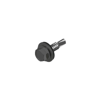 Саморез для кровли со сверлом DIN7504K 4,8х19 RAL7024 max=4,4 и шайбой TEX-H цинк (250шт.) [9T62R09T64819R7024] Metalvis