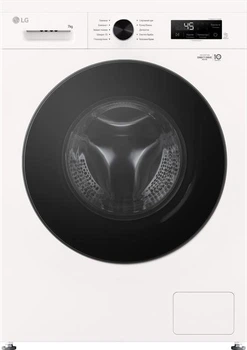 Стиральная машина LG серии 6 Motion™ Steam™ F2Y1HS5W, фронтальная, узкая, 7 кг, 1200, A+++, 44 см, 10 программ, дисплей, пар, инвертор, белый с черним люком