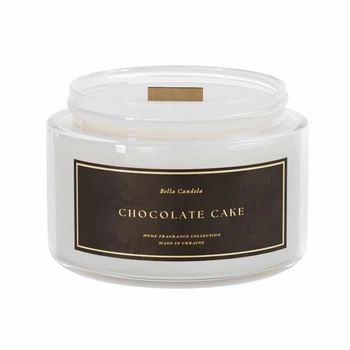 Свічка зі смачним ароматом шоколадного брауні CHOCOLATE CAKE, соєвий віск, 100 мл