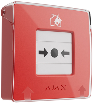Беспроводная тревожная кнопка ручного запуска пожарной сигнализации Ajax ManualCallPoint красная
