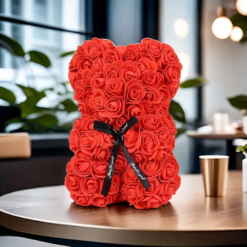 Медведь из 3D роз Teddy Bear 20 см мишка из роз красный