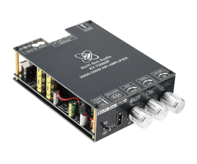 Усилитель звука двухканальный Sinilink XY-T2002P Hi-Fi 200Вт*2 на базе TPA3223 - поддержка Bluetooth AUX USB Цвет Чёрный