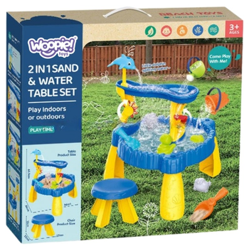 Stolik wodny Woopie XL z krzesełkiem 2 w 1 piaskownica delfinek 12 elementów 53705 (5906280653705)