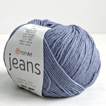 Пряжа YarnArt Jeans №68 серый (графит) (Ярнарт джинс, полухлопок)