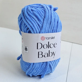 Пряжа YarnArt Dolce Baby №777 голубой, (нити плюшевые, тонкие)