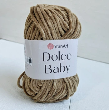 Пряжа YarnArt Dolce Baby №765 коричневая, (нити плюшевые, тонкие)