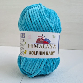 Пряжа Himalaya dolphin baby № 80386 блакитно-бірюзовий (лазуровий)