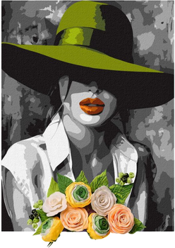 Набір для розпису та ліплення Ідейка Жінка в капелюсі 30х40 см KHO8358 (4820199479076)