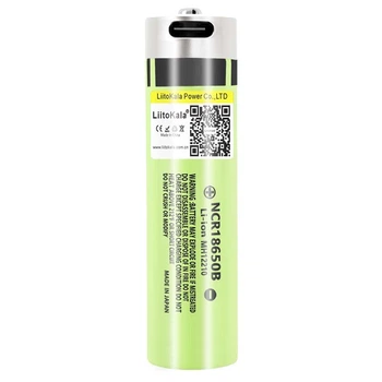 Аккумулятор LiitoKala 34B-USB, 18650, NCR18650B, Type-C, Защита, 3A, 3400mah, Original