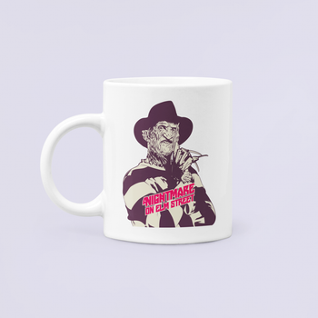 Чашка Керамічна кружка з принтом Freddy Kruger Фредді Крюгер 2 Хелловін Біла 330 мл