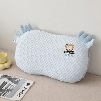 Подушка ортопедическая детская "Обезьянка" Memory foam голубая