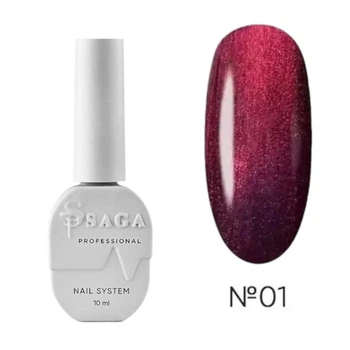 Гель-лак Saga Professional Glow Cat 01 червона вишня, 10 мл