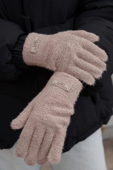 Жіночі теплі зимові міхові перчатки рукавиці 7-51А Without Lary Beige