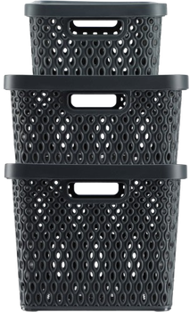 Набір кошиків Kadax Ontario сірі 4.5 л + 12 л + 18 л (5903699492130)