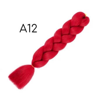 Канекалон однотонный А12 красный Jumbo Braid коса 60 см