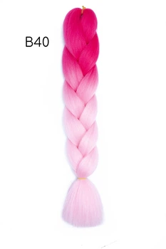Канекалон омбре B40 Jumbo Braid 60 см двокольоровий рожевий