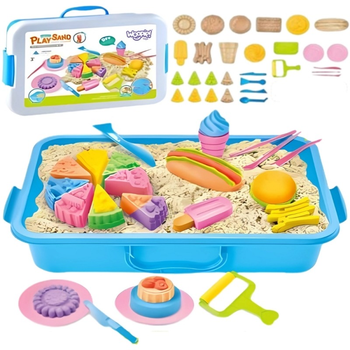 Zestaw Woopie Piasek kinetyczny 6 Kolorów 1.2 kg + Restauracja stolik z foremkami 54795 (5906280654795)