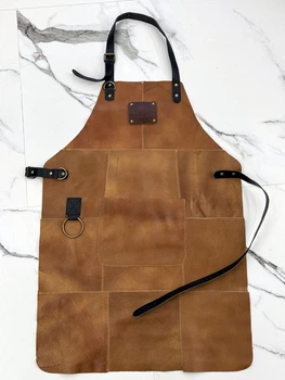 Фартук из натуральной кожи рыжий HollaApron Rust