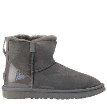 Жіночі уггі Сірі Замша з Лак П'ятою Short ZIP Grey Lacquer Suede (40, сірий)