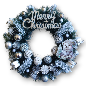 Новорічний Вінок "Merry Christmas II" різнобарвний 40 см (HC23)