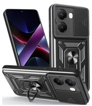Чехол Camshield c кольцом-подставкой на Poco M7 (4G) / black