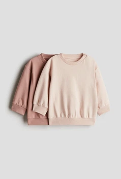 Комплект дитячих світшотів 2 шт для дівчинки H&M 104 см Пудровий Кавовий (25101501B)