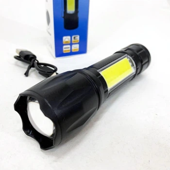 Ліхтар ручний Police W601 акумуляторний LED XPE зум Zoom USB зарядка потужний металевий ліхтарик для туризму риболовлі кемпінгу аварійного освітлення та щоденного використання