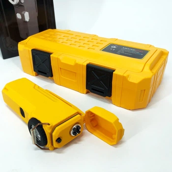 Ліхтарик-запальничка армійська MULTIFUNCTIONAL D51-COB електроімпульсна акумуляторна. Колір: жовтий