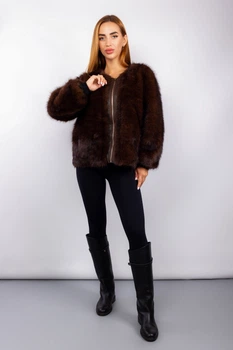 Шуба женская Where Uwear Y25-2 коричневая 346558_M