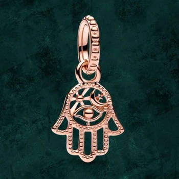 Срібна намистина шарм "Амулет Хамса" Pandora (Пандора) 789144C00 з покриттям 14к золотом