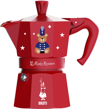 Kawiarka Bialetti Moka Express Joyful Christmas na 3 filiżanki 130 ml Czerwona (8006363094542)