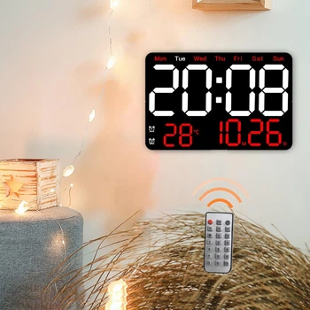 Годинник Deepfox DS-6652 LED цифровий електронний настінний/настільний Будильник Дата Температура 27,5х18,3см червоний