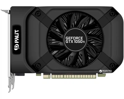 Видеокарта Palit PCI-Ex GeForce GTX 1050 Ti StormX 4GB GDDR5 (128bit) (1290/7000) (DVI, HDMI, DisplayPort) (NE5105T018G1-1070F)