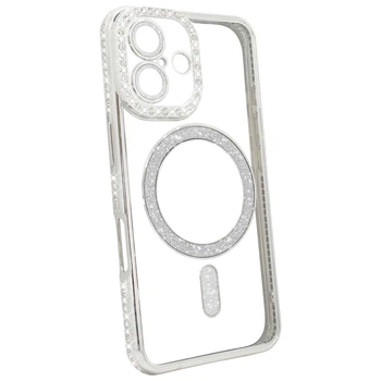 Чохол Diamond Shining Case with MagSafe для Apple iPhone 16, Silver
