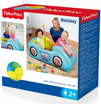 Ігровий центр Bestway Fisher-Price Надувна гоночна машина з кульками (6942138961881)