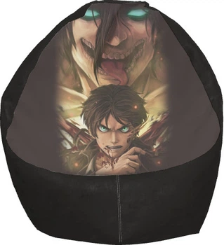 Кресло Груша attack on titan eren Цвет: Черный, Размер: L