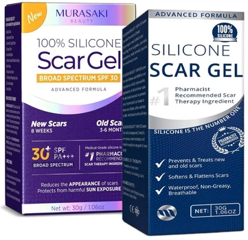 Набір засобів для лікування рубців MURASAKI BEAUTY 100% Silicone Gel 30 г і SPF 30 Cream 30 г